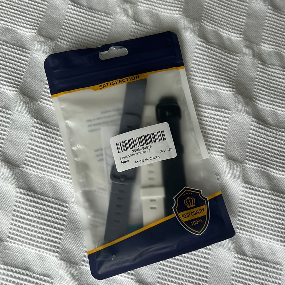 3 Pack Silicone Bands Compatible with Fitbit Inspire 2 Bands (black/grey/white)